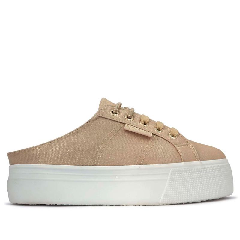 Zapatillas Mule Superga Drill Lurex De Mujer
